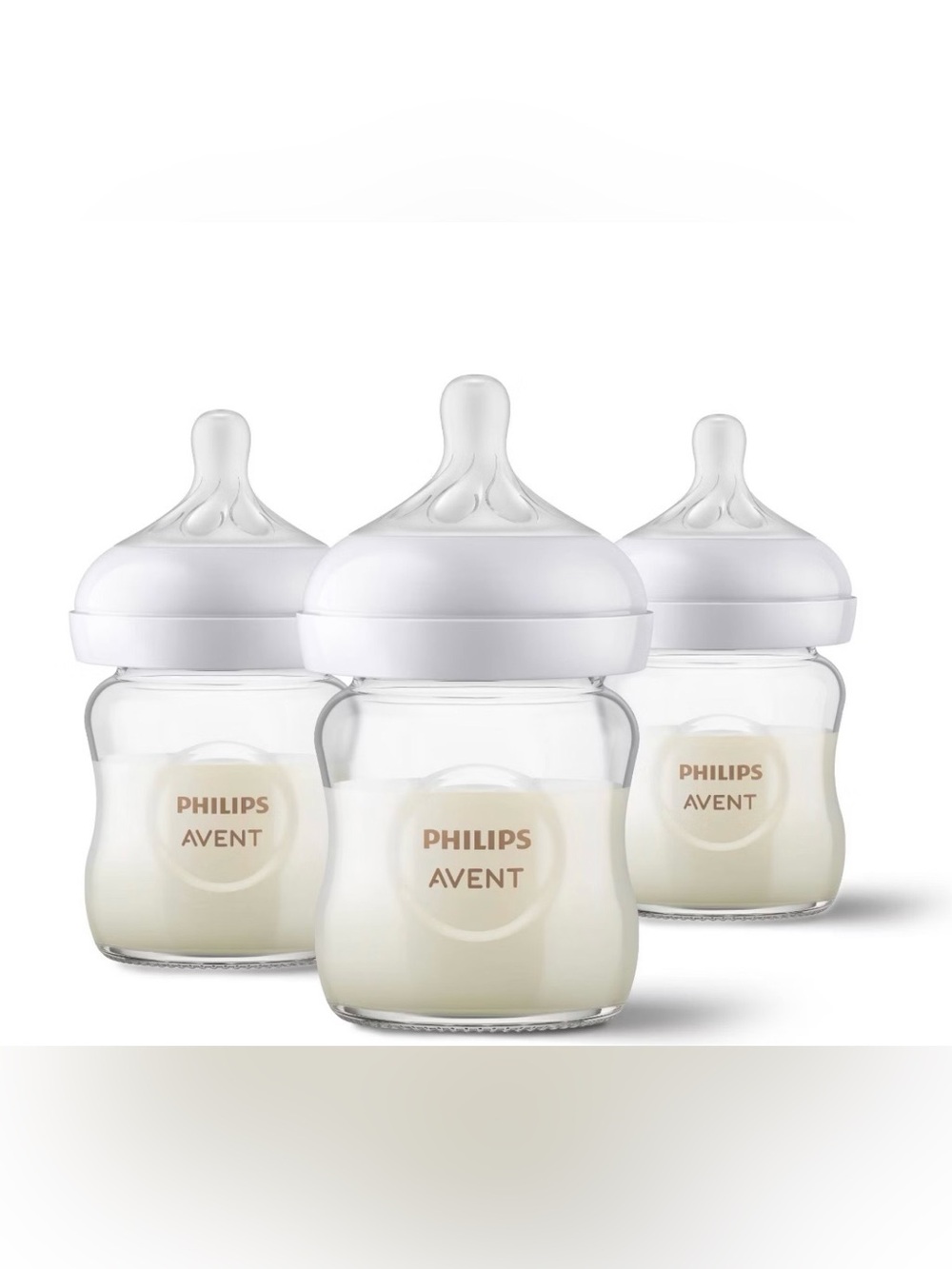 Philips Avent Natural Glass Bottle & Natural Nipple Flow Set 4oz / 12 Bottles